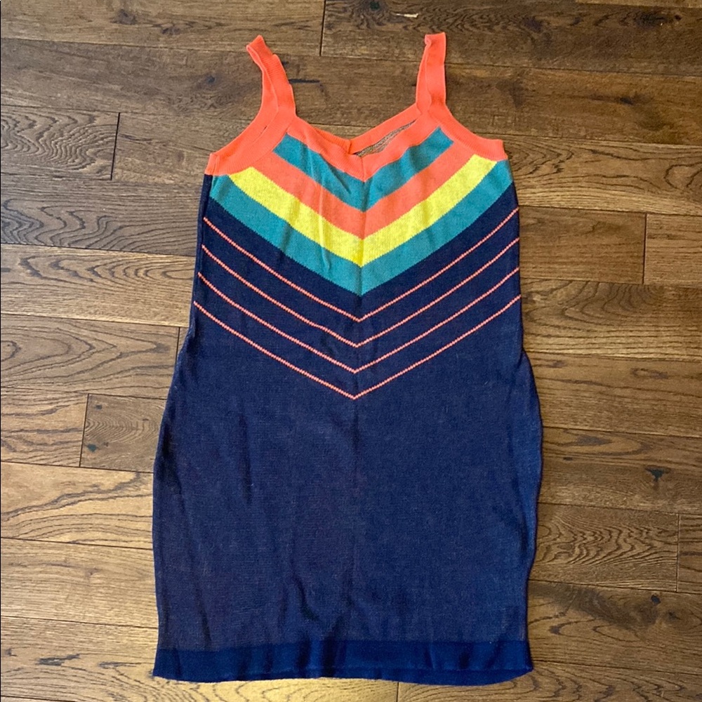 Modcloth Multicolor Knit Chevron Dress